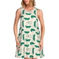 thumbnail image 1 of Disketp Cartoon Crocodile para Vestido sin Mangas para Mujeres, Vestidos de Verano para Mujeres, Casual y Holgado para la Playa, 1 of 7
