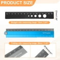 thumbnail image 2 of Uxcell Folding and Straight Ruler Kit 30/15cm Metric Aluminum Alloy Protractor Foldable Angle Wave Edge Ruler with Hollow Circle for Home Classroom Office, Blue-Gray, 2 of 7