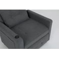thumbnail image 5 of 3-in-1 Convertible Sleeper Chair Bed Pull Out Single Armchair Sofa with USB Ports and Side Pocket, Adjustable Backrest for Small Spaces, Linen Grey, 5 of 9