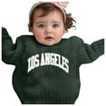 thumbnail image 2 of HXWCHs Girls' Sweater Cute Graphic Crewneck Fall Outfit 4-5 Years Army Green, 2 of 4