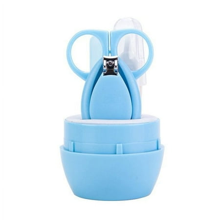 LIEAGLE Safety Baby Nail Clippers Set 4 Piece Manicure Grooming Kit for Newborns, Infants and Children (Blue)
