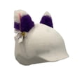 thumbnail image 4 of Quzzie Ski Helmet Cover Knitted Hat Fun Animal Ear Universal Helmet Accessory Wind Resistant Scratch Protection Winter Headgear Suitable for Snowboarding Skiing Team Use White Purple Ear, 4 of 8
