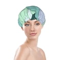 thumbnail image 3 of YFYANG Women's Double Waterproof Shower Cap, Abstract Winter Pattern Reusable Hair Cap for All Hair Styles and Head Sizes, 3 of 9