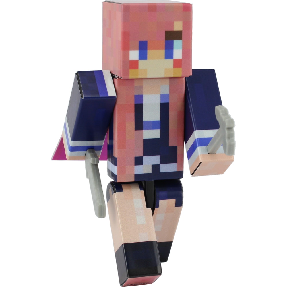 Pink Flower Girl - Pixelaction Figure By EnderToys - Action Figure Da 10 Cm Snodabile - Collezionabile In Scatola Cieca