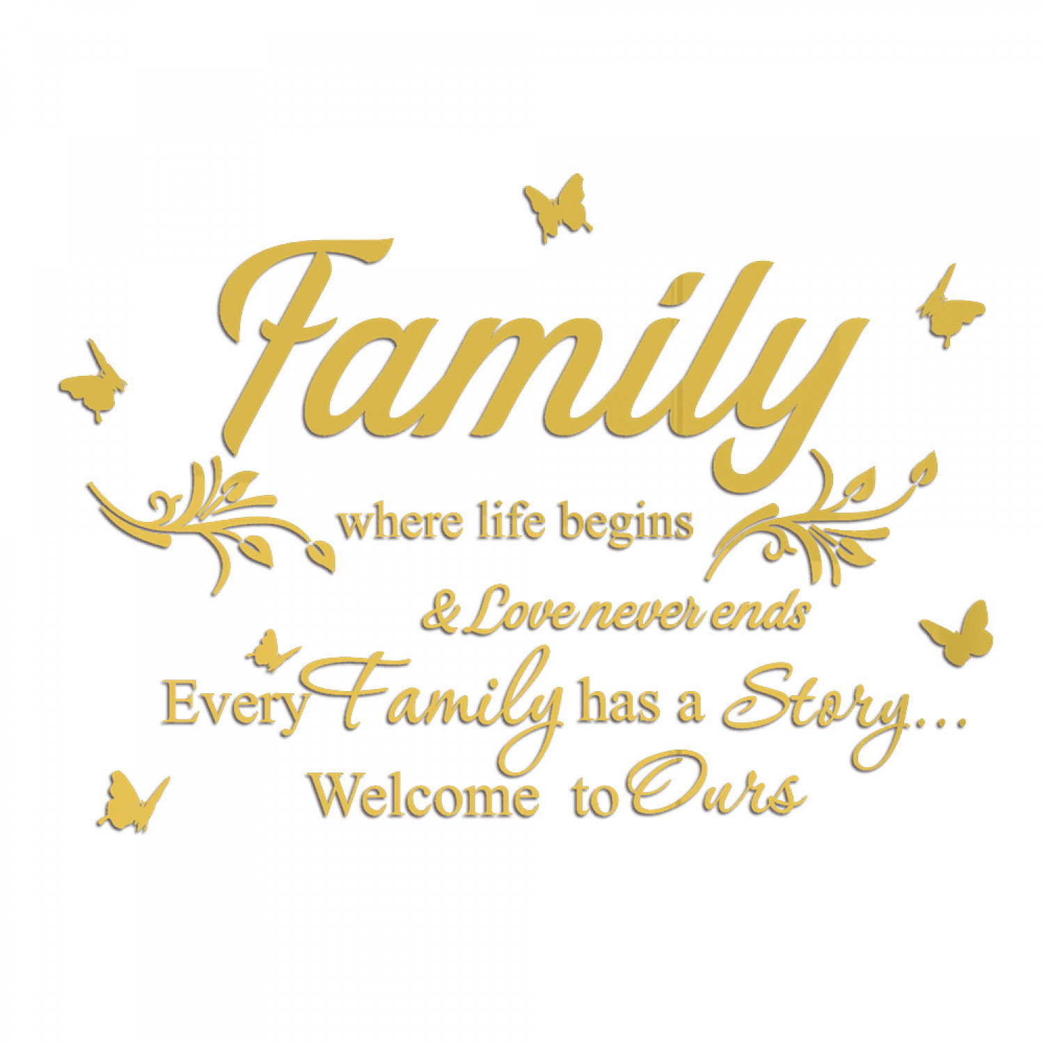 JUSTUP Acrylic Mirror Wall Stickers Family Love Story Ours Letter