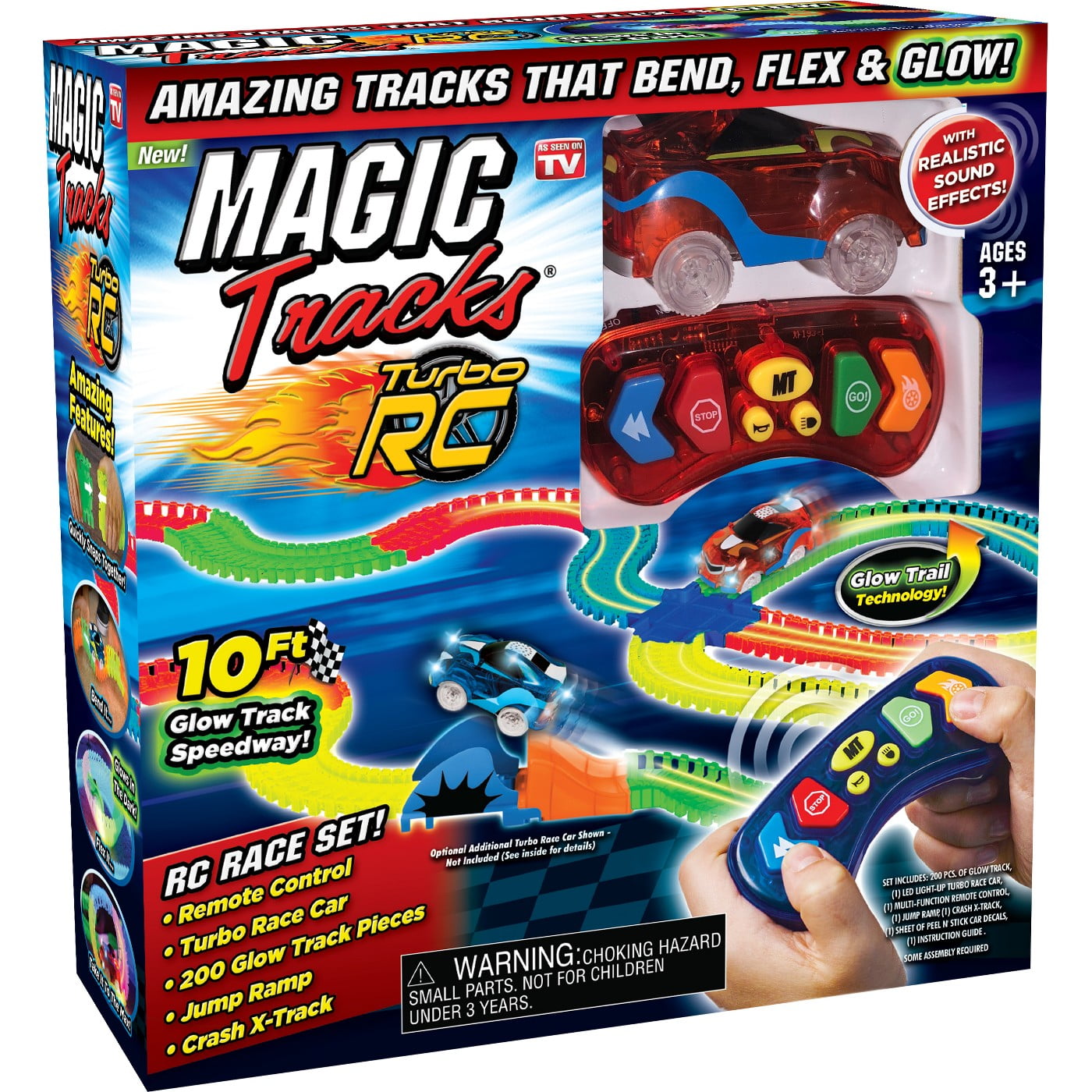 Magic Tracks Xtreme Rescue 10ft Racetrack With Blue Police Car Glow in The Dark for sale online 