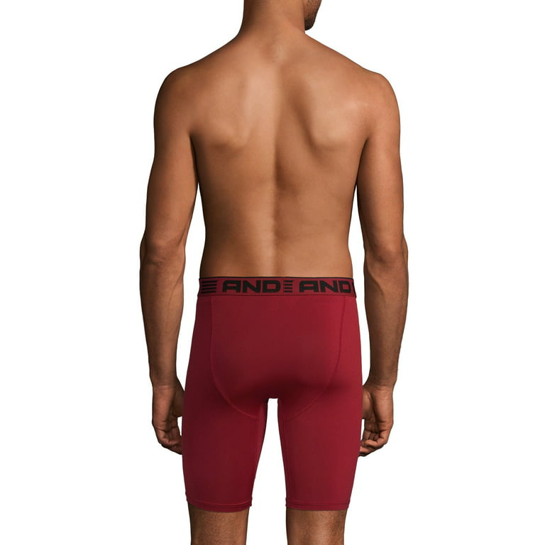 AND1 Men's Underwear Pro Platinum Long Leg Boxer Briefs, 6 Pack, 9 