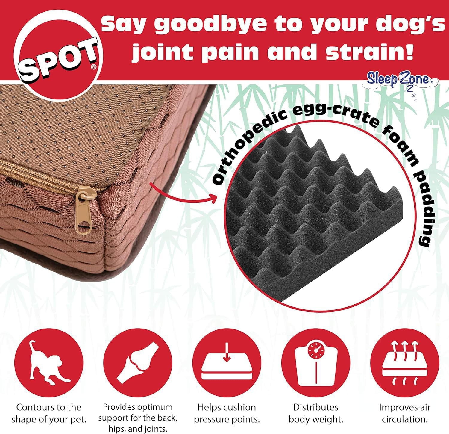 Ethical Sleep Zone Lit pour Chien en Bambou - Plusieurs Tailles Disponibles