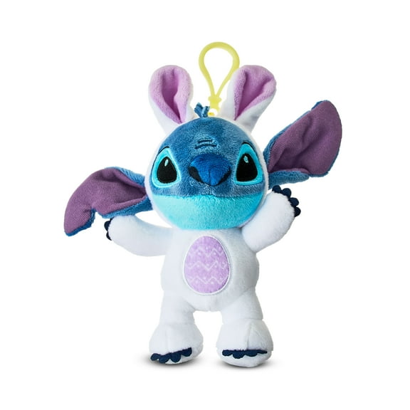 Disney Stitch Easter 5.5-inch Clip-On Stitch as Bunny Plush Doll, Kids Ages 2 and up
