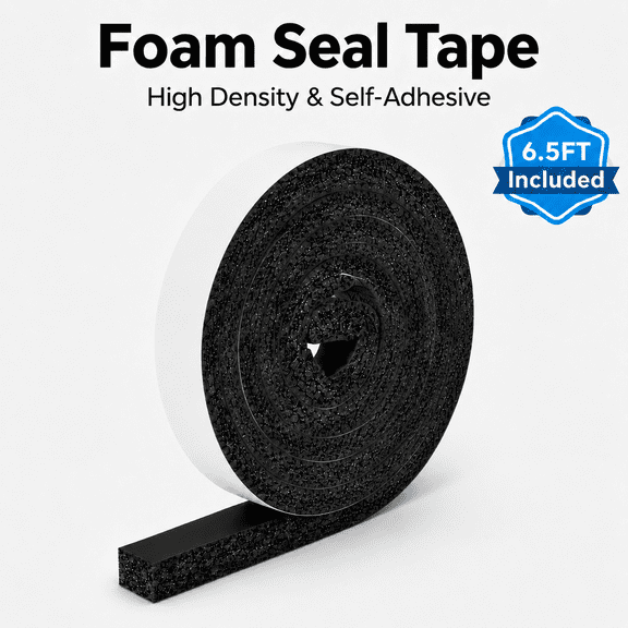 TAVENE Neoprene Closed Cell High Density Foam Strips with Adhesive, 2 inch Wide X 1 inch Thick, Total 6.5 feet Long Weather Stripping Tape Seal for Doors and Windows Insulation