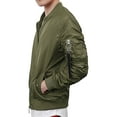 thumbnail image 4 of Ma Croix Mens Ruched Bomber Jacket Lightweight Waterproof Nylon Gathered Sleeve, 4 of 6