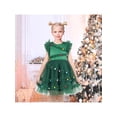 thumbnail image 2 of Sunny Fashion Girls Dress 2 Piece Set Bag Emerald Poms Christmas Tree Tiered Tulle Ruffle Holiday 7 Years, 2 of 6
