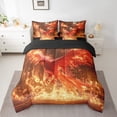 thumbnail image 2 of Erosebridal Red Phoenix Bedding Sets Full Size, Flame Fire Print Bed Set, Reversible 7-Piece, 2 of 5