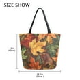 thumbnail image 5 of FORMRS Womens Canvas Tote Bag with Zipper Inner Pocket Shoulder Handbag, Colorful Autumn Leaves, 5 of 7