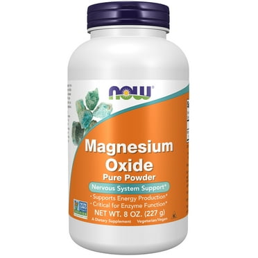 NOW Supplements, Magnesium Oxide, Enzyme Function*, Nervous System Support*, 8-Ounce
