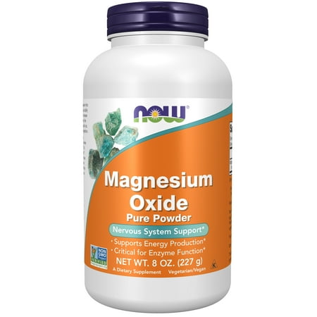 NOW Supplements, Magnesium Oxide, Enzyme Function*, Nervous System Support*, 8-Ounce