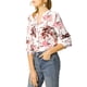 thumbnail image 5 of Blusa Floral de Manga Larga con Botones y Cuello en V para Mujer Estilo Chic 3XL Blanca, 5 of 7