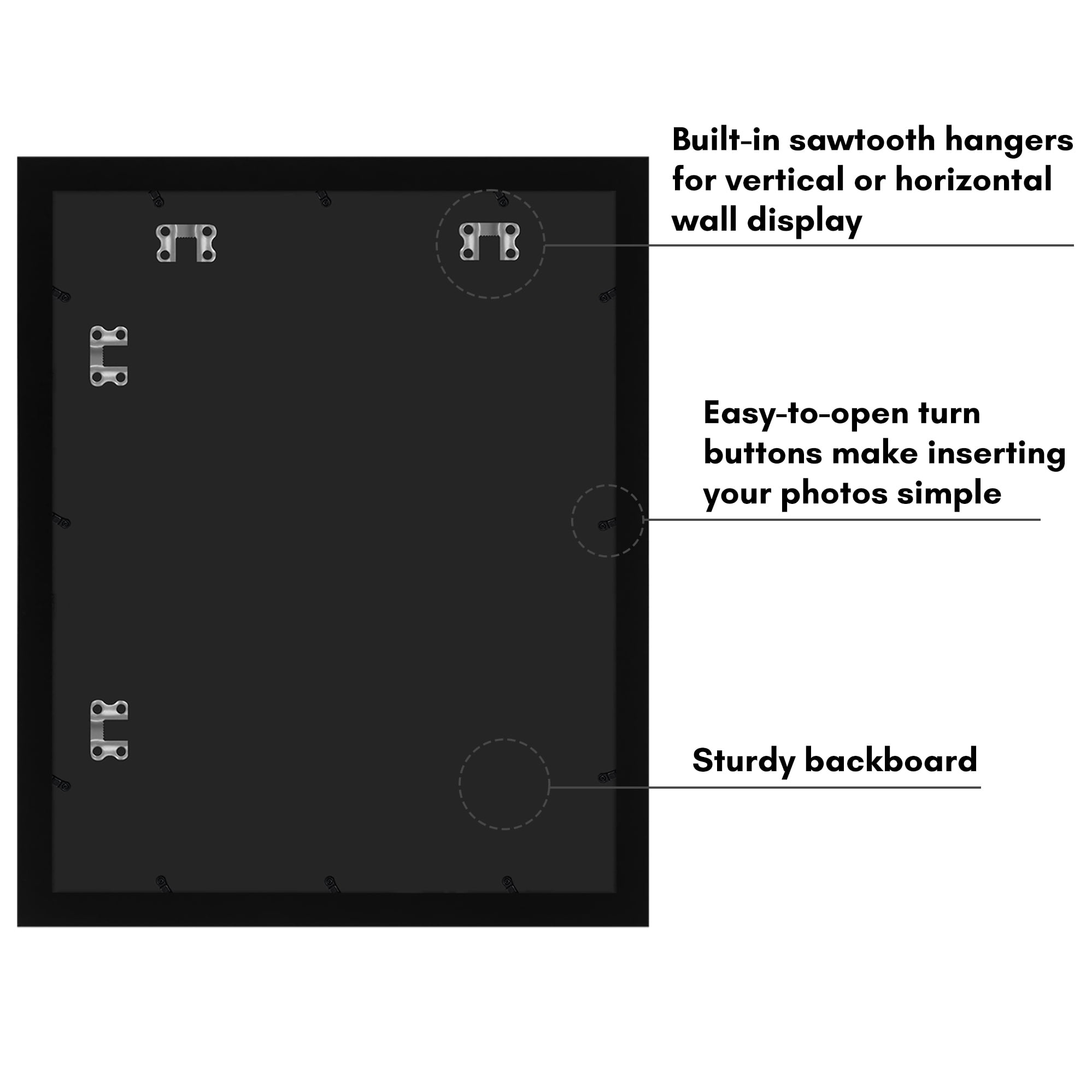 Americanflat 16" x 20" Picture Frame with Arch-Shaped Mat - Black