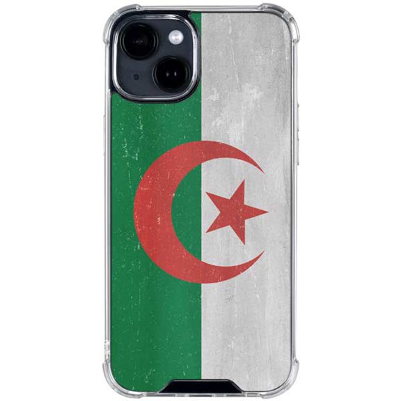 Skinit Algeria Flag Distressed iPhone 14 Plus Clear Case