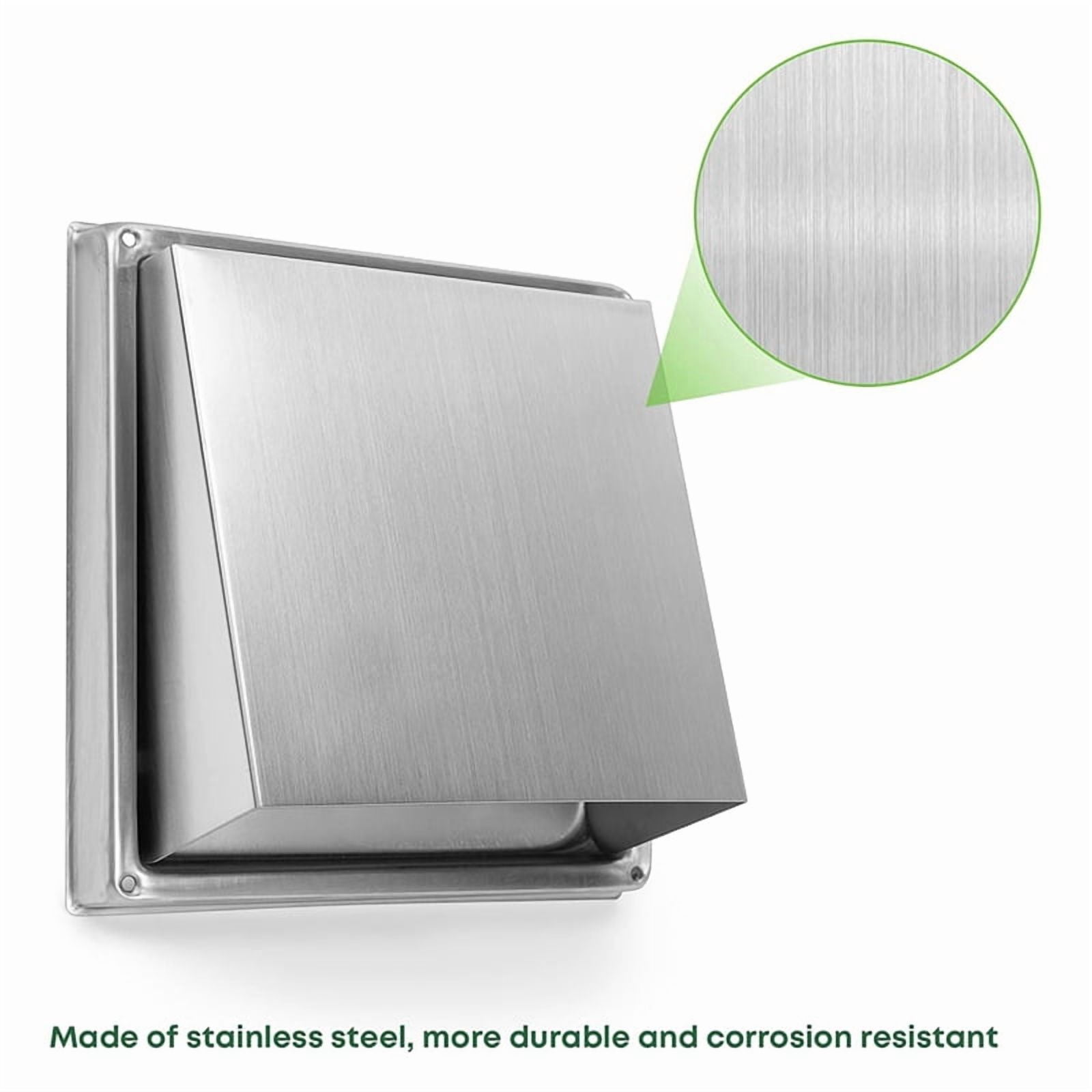 3pcs 4 Inch Dryer Vent Cover Outdoor Walls, Stainless Steel External Extractor Wall Vent Cushioned Non-Return Flap