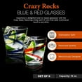thumbnail image 2 of IMPULSE! Crazy Colored Swirl Drinking Glass Cups, Set of 6 (3 Red & 3 Blue, Rocks) - Transparent, 12oz Capacity - Colored Drinking Glasses, Cocktail Glassware for Whiskey & Mixed Drinks, 2 of 9