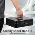 thumbnail image 4 of Locking Cash Box with Lock Money Box with Cash Tray Lock Box with Key Money Saving Organizer .Lx .Wx .H es XL Large, 4 of 8