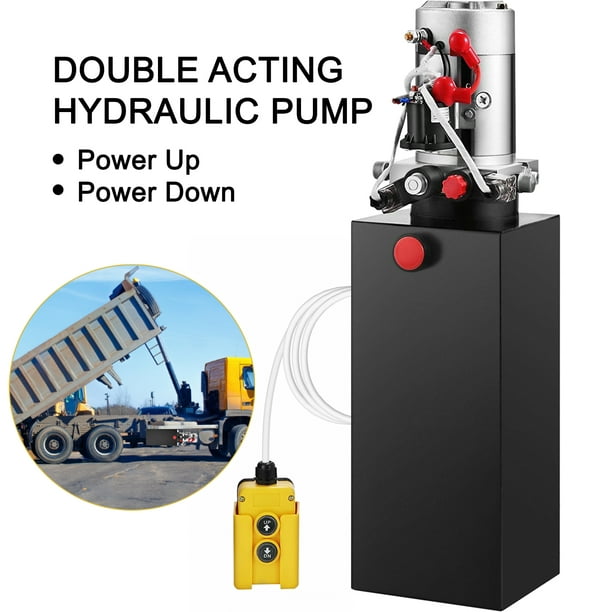 Pompe hydraulique VEVOR 10 quarts pompe remorque à action unique unité de  puissa