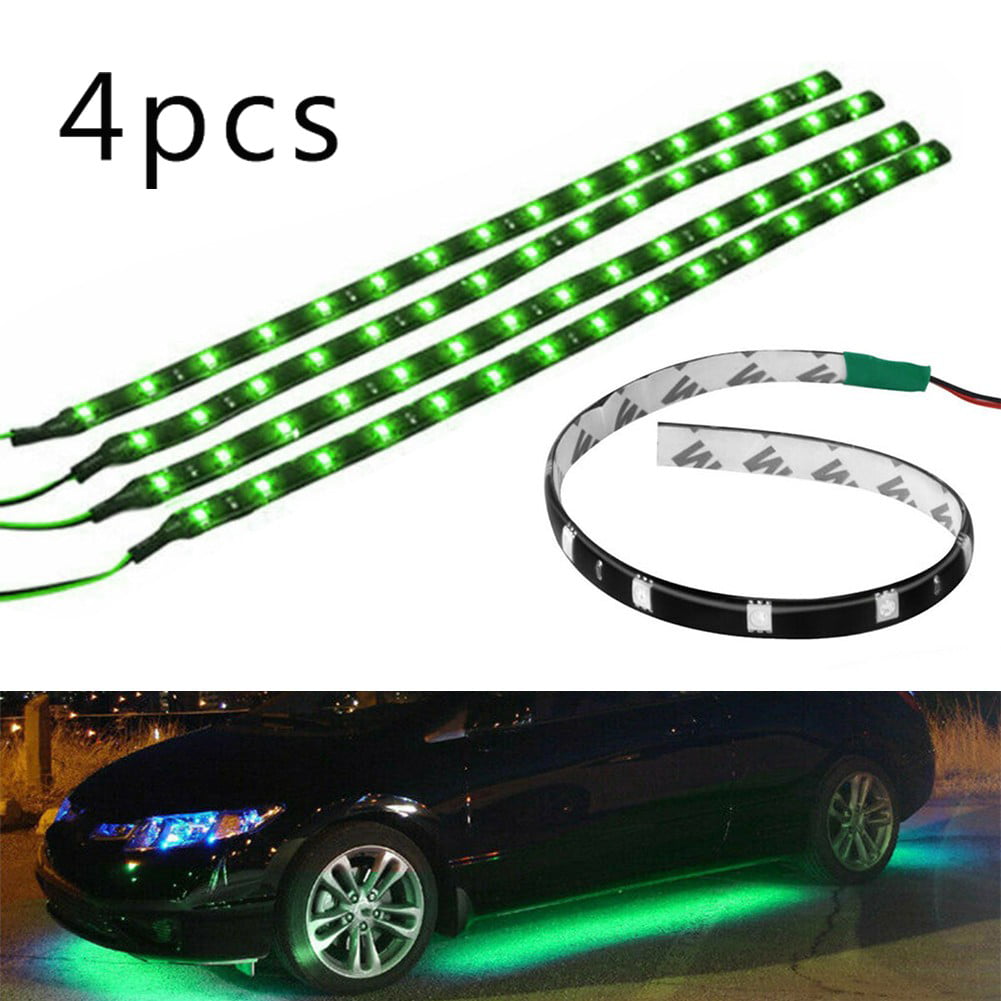 6Pcs Blue 1Ft/15 LED Car Motors Truck Flexible Strip Light Waterproof 12 inch v 