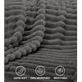 thumbnail image 2 of Utopia Bedding Grey Striped Fleece Blanket Queen Size  Fluffy, Warm & Lightweight Ribbed Throw for Bed, Sofa & Chair - Soft Cozy Blanket for Home Decor & Gifting (90x90 Inches), 2 of 7