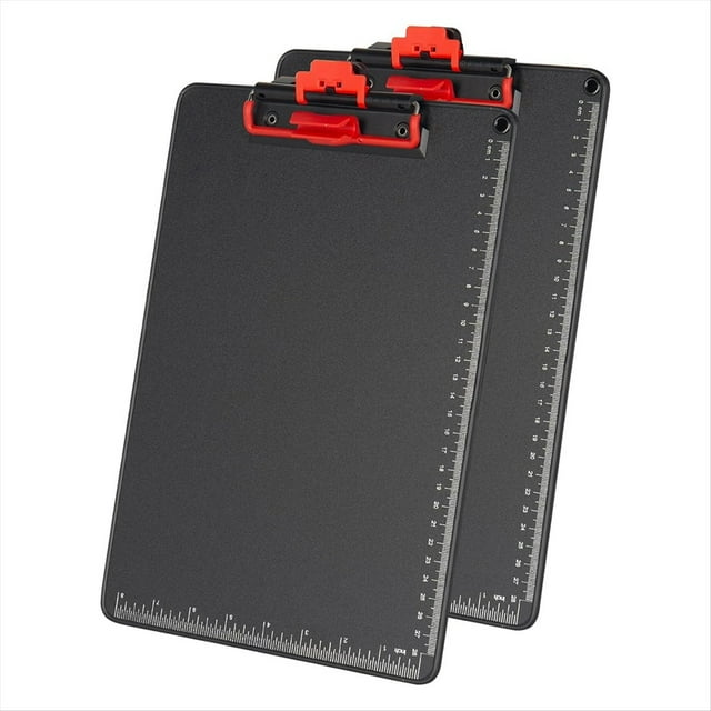 Paquete de 2 Portapapeles con Portalápices, Portapapeles de Protección de Bordes Envueltos en Aluminio Tamaño Carta Estándar A4 de 12,5 X 9 Pulgadas