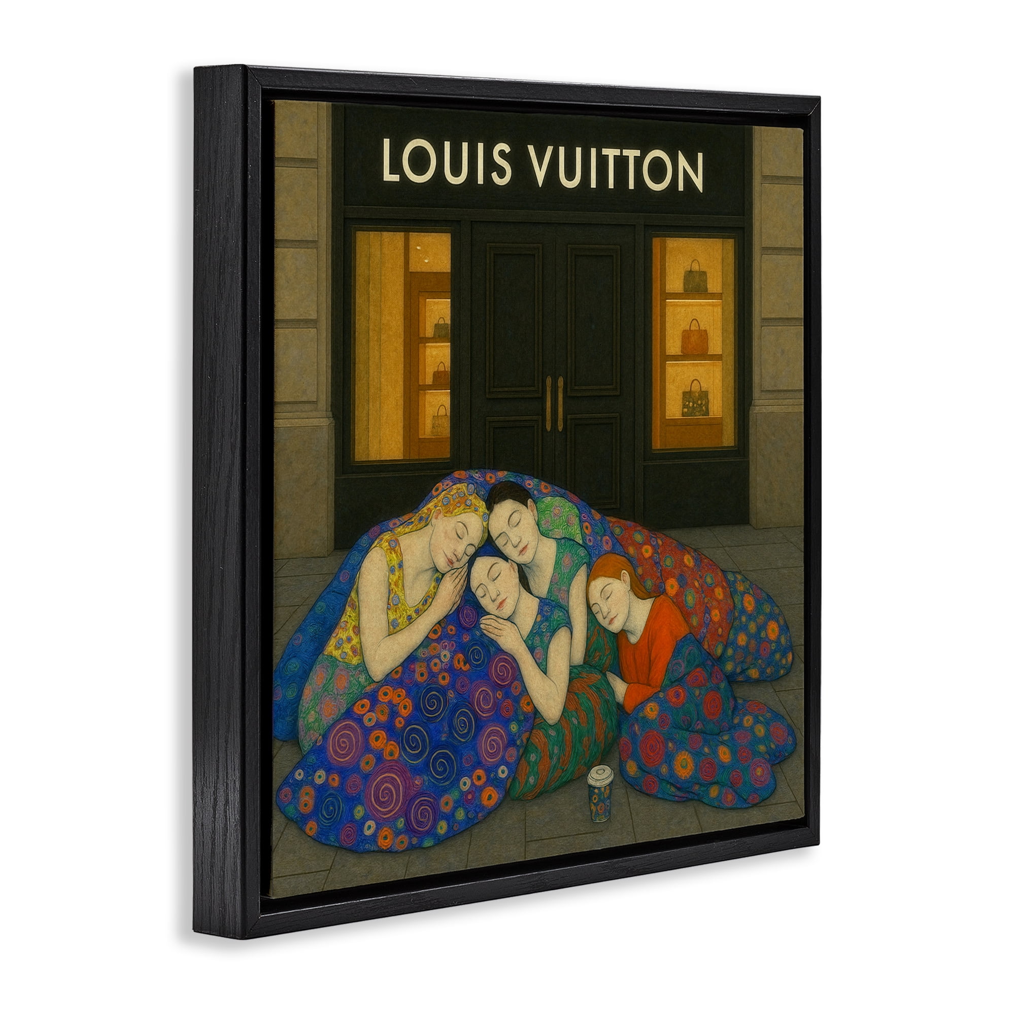 Stupell Industries Iconic Style Fashion Shop Black Framed Floater Canvas Wall Art, design by Grotto Studios