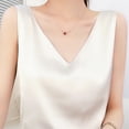 thumbnail image 4 of Lixiuxyad Built-in Bra Tank Tops Women's V Neck Sleeveless Satin Tank Top(Gold S), 4 of 4