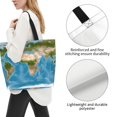 thumbnail image 3 of Rateoe Earth View World Map Tote Bag - Waterproof Lightweight Handbags Travel Shoulder Bag for Hiking Yoga Gym Swimming Travel Beach, 3 of 8