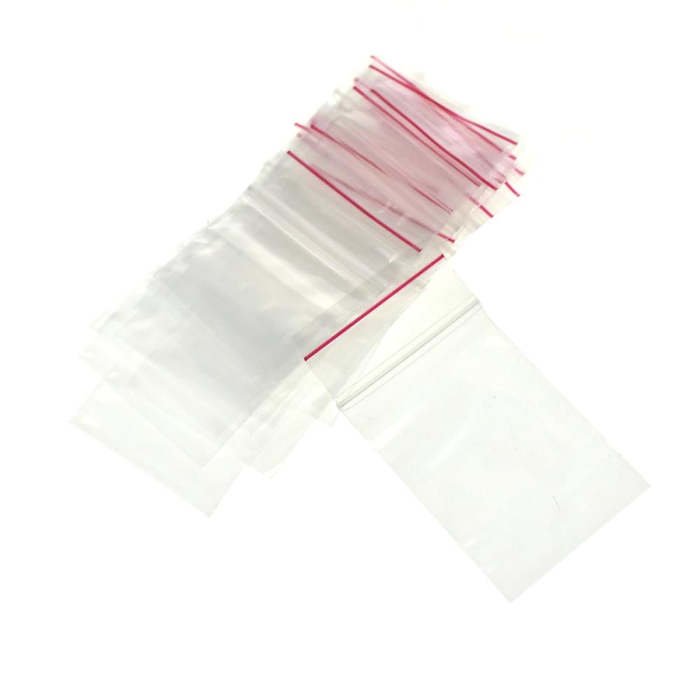 100 Grip Seal Bags Self Resealable Poly Plastic Clear Zip Lock 4x6cm  1.5"x2.4" 