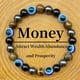 thumbnail image 1 of Pulsera negra para hombre y mujer, motivadora, con piedras de la riqueza, elástica, ajustable, con cuentas de cristal, joya tipo brazalete, 1 of 5