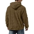 thumbnail image 4 of Cyglowse Thermal Hoodie for Men Double Sided Fleece Sherpa Lined Pullover with Pocket Long Sleeve Thick Winter Sweatshirt Khaki L, 4 of 5