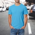 thumbnail image 3 of Kcolen Men's Solid Color Crew Neck Short Sleeve T-Shirt Relaxed Fit Casual Summer Shirts for Work Outdoor, 3 of 6