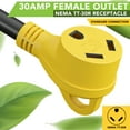 thumbnail image 3 of Leisure Cords RV Generator Adapter with 30 Amp 4 Prong Locking Male Plug to RV 30 Amp Female Standard Connector 18" (4-Prong), 3 of 11