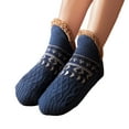 thumbnail image 3 of WMTBSRSW Fuzzy House Slippers Socks Winter Warm Vintage Slipper Socks Cable Knit Fluffy Soft Slipper Thick Comfy Fleece Non Slip Home Socks, 3 of 4