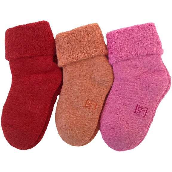 Lian LifeStyle Children's 1 Pair Wool Socks Plain Color 6M-12M (Red)