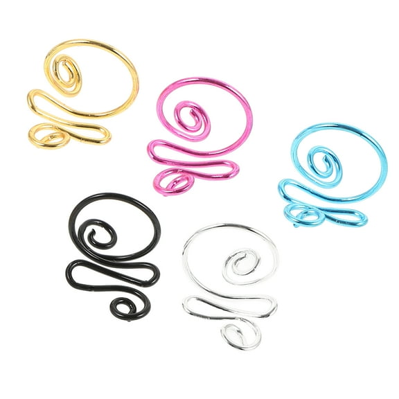 FRCOLOR 5pcs Crochet Rings Metal Crochet Hooks Metal Crocheting Tension Ring Finger Yarn Guide Ring