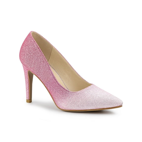 Unique Bargains Women's Party Glitter Stiletto High Heels Pumps