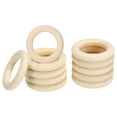 thumbnail image 1 of Unique Bargains 45mm Wooden Rings for Crafts, 50 Pack Natural Wood Rings Unfinished Wood Loop Circle, 1 of 8