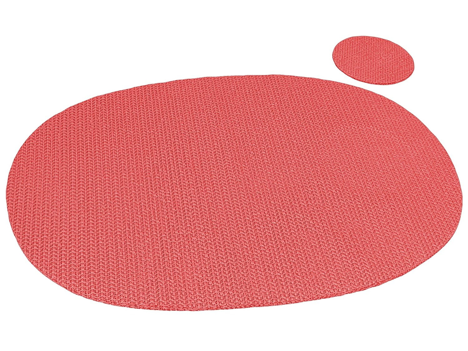 Anti Slip Non Skid Red Dining Placemats & Coasters Set Boat, Caravan