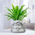 thumbnail image 5 of SLYNSHome Succulent Flower Pot Cute Figure Angel Planter White Ceramic Plant Pots with Drainage & Tray for Home Desk Office Garden Decoration, 5 of 8