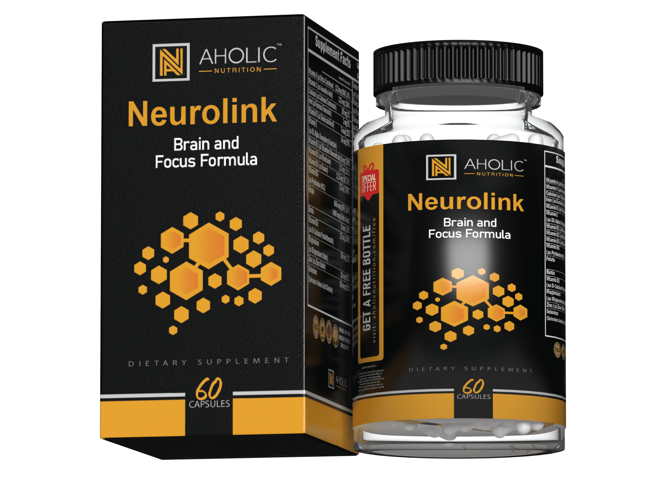 Brain Booster Focus Formula with DMAE, Bacopa Monnieri, Greet Tea, and