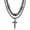 black, variant on Layered Cross Pendant Necklace for Men Women Stainless Steel Barbed Wire Cuban Choker Thorns Chain Set Religious Christian Fathers Day Jewelry Gifts for Dad