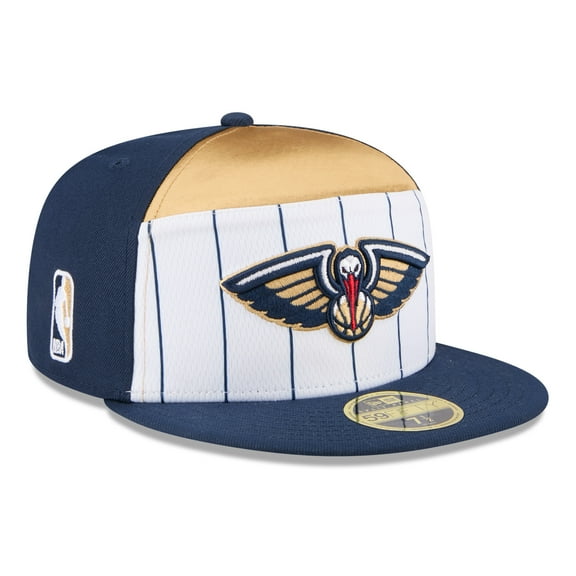 Men's New Era  White/Navy New Orleans Pelicans 2025 NBA Tip Off Split Panel 59FIFTY Fitted Hat