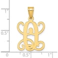 thumbnail image 4 of Ss/Gold Plated Sterling Silver Gold-Plated Letter O Initial Pendant Made In United States xna518gp/o, 4 of 5
