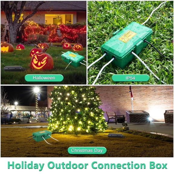 TG4THT-Outdoor Electrical Box,IP54 Waterproof Extension Cord Cover Weatherproof, Protect Outlet, Plug, Socket, Timer, Power Strip, Holiday Light Decoration,10.3x5.9x3.7inch,Green